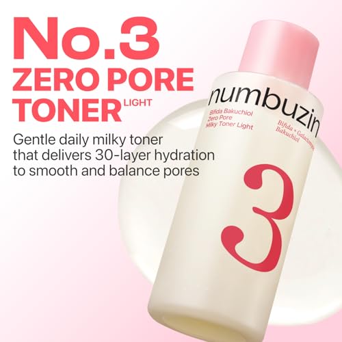 numbuzin No.3 Bifida Bakuchiol Zero Pore Milky Toner Light 6.76 fl oz