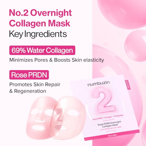 numbuzin No.2 Rose PDRN Overnight Collagen Mask (4 Sheets)