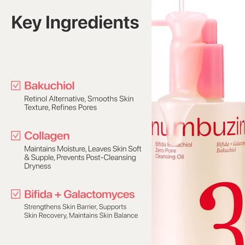 numbuzin No.3 Bifida Bakuchiol Zero Pore Cleansing Oil 6.76 fl oz