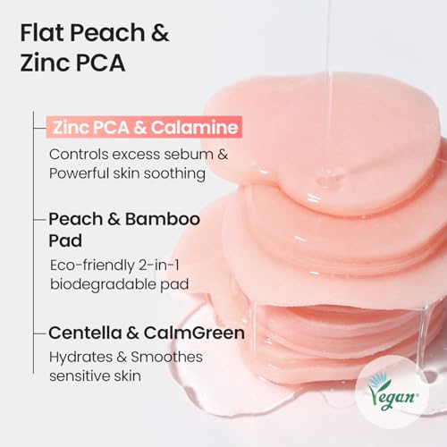 Peach Cotton Zinc PCA Toner Pads (70 Pads)