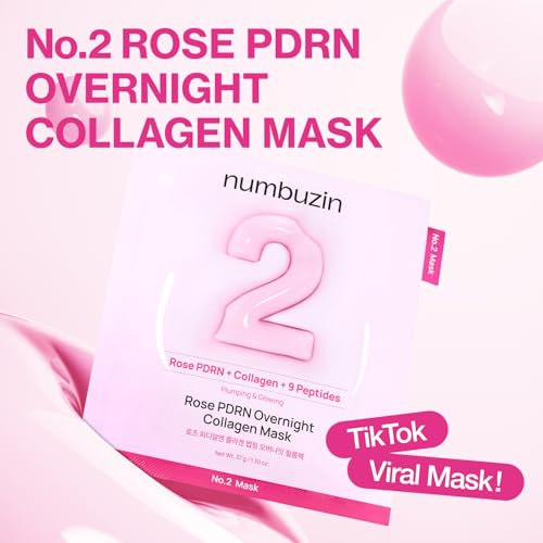 numbuzin No.2 Rose PDRN Overnight Collagen Mask (4 Sheets)