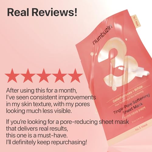 numbuzin No.3 Tingle-Pore Softening Sheet Mask (5 Sheets)