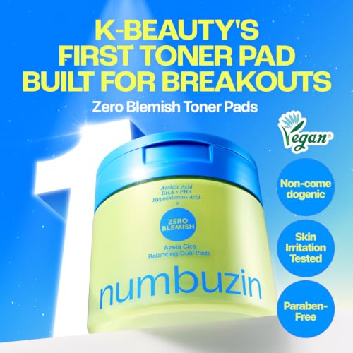 numbuzin Zero Blemish Azela Centella Balancing Dual Pads (60ea)