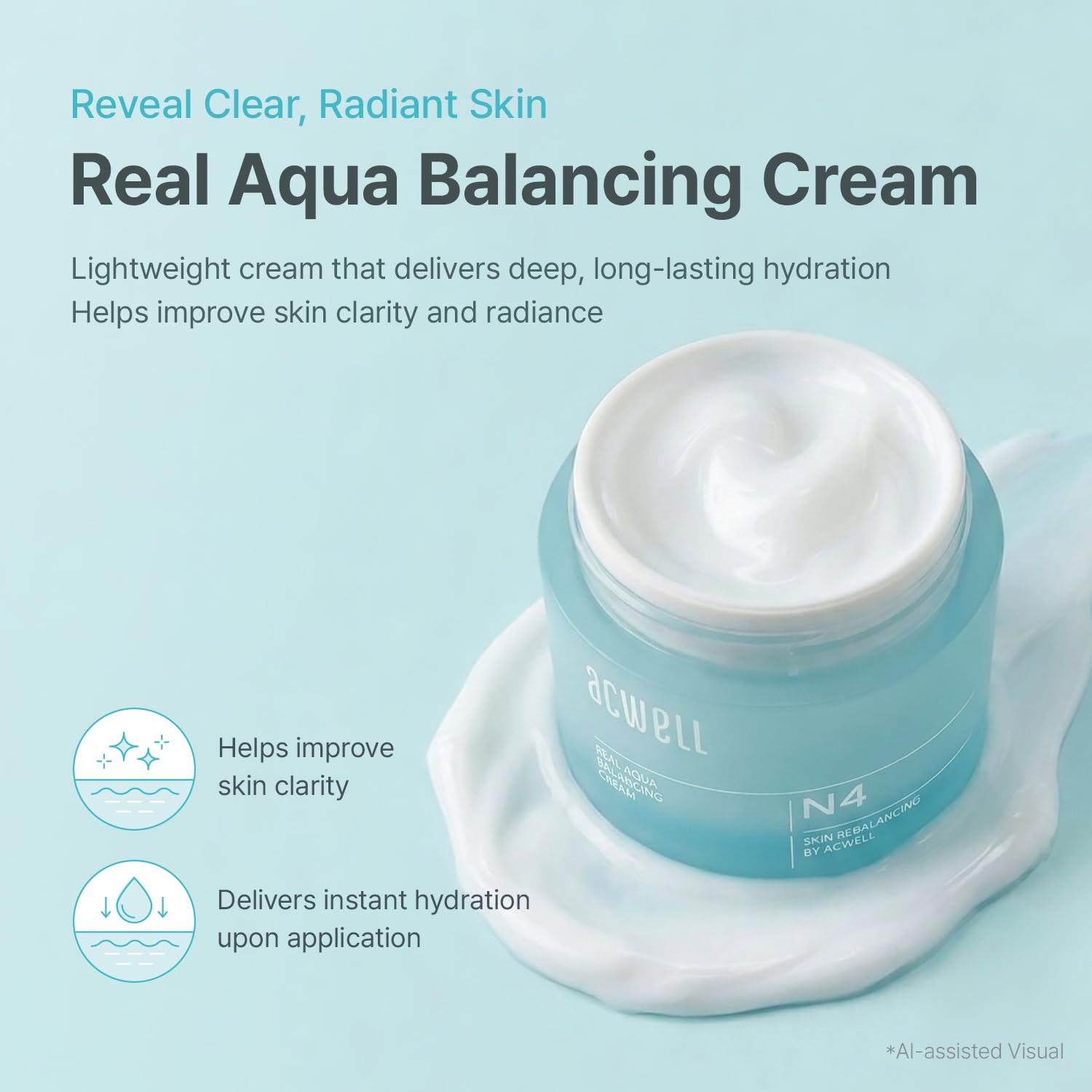 Real Aqua Balancing Cream Deep Hydration Gel Moisturizer 1.69 fl oz