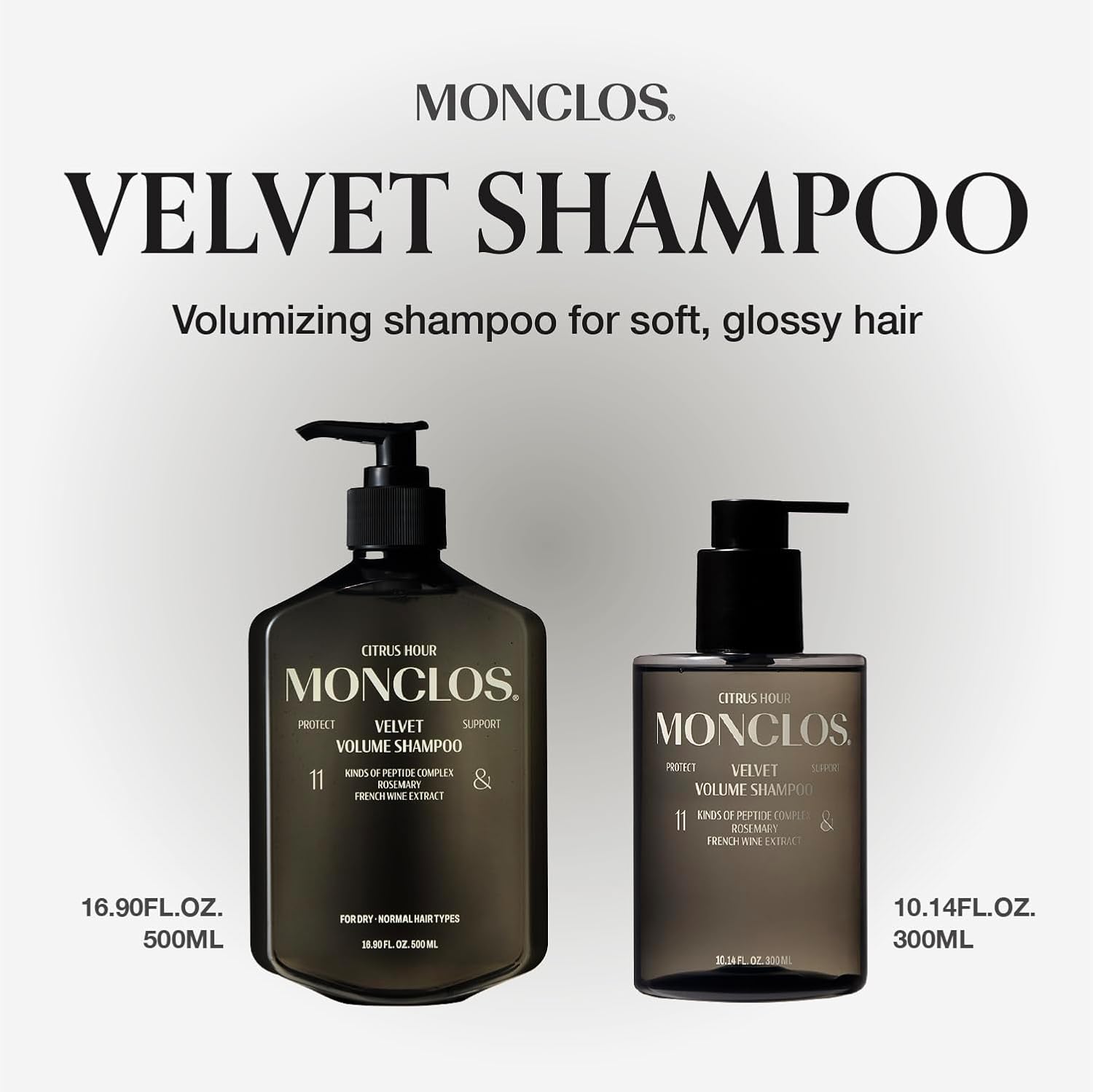Velvet Shampoo 16.9 fl oz - Volume Shampoo for Fine and Thinning Hair Sulfate-Free Peptide-Infused Formula for Soft Shiny Hair and Root Volumizing