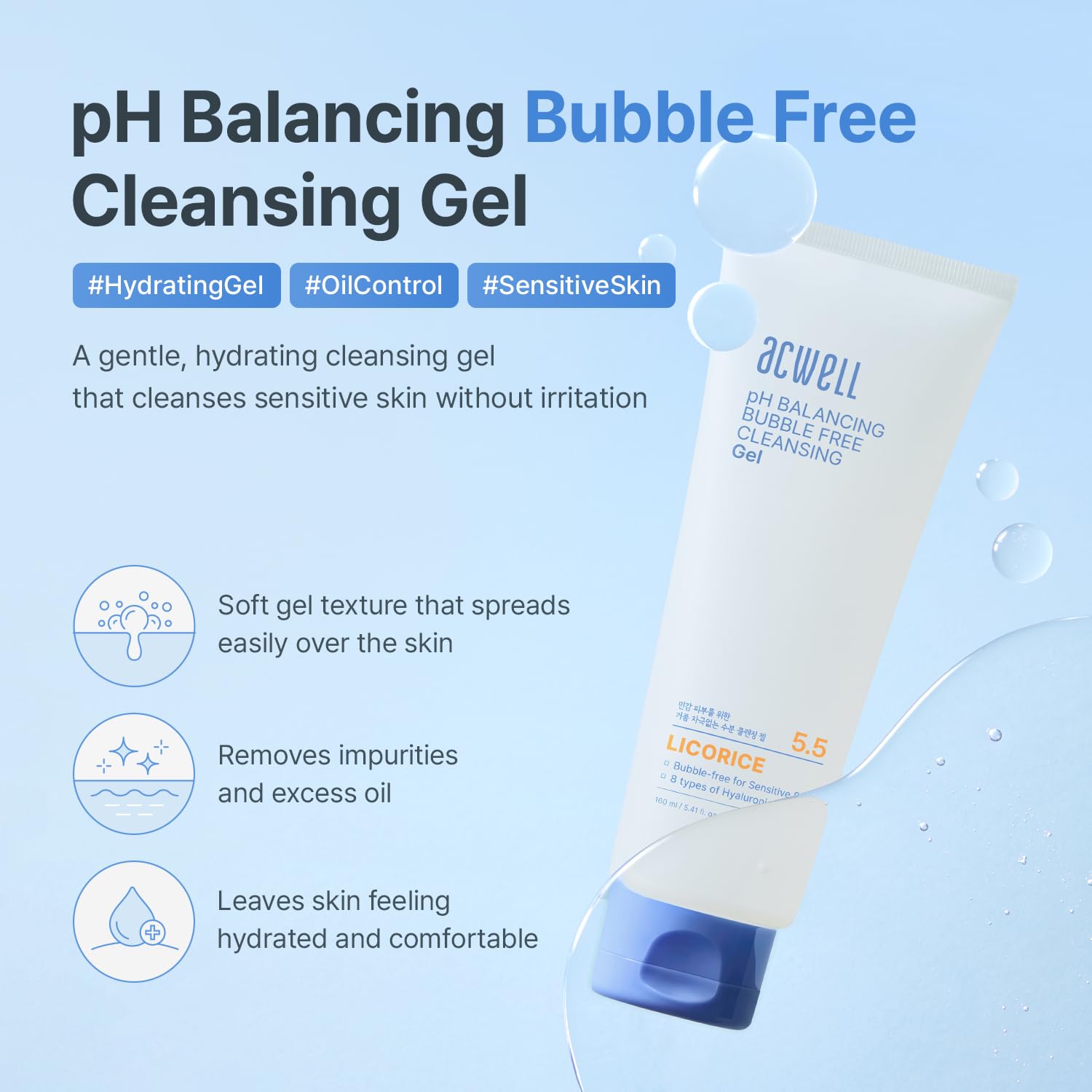 pH Balancing Bubble-Free Hydrating Facial Cleansing Gel 5.4 fl oz