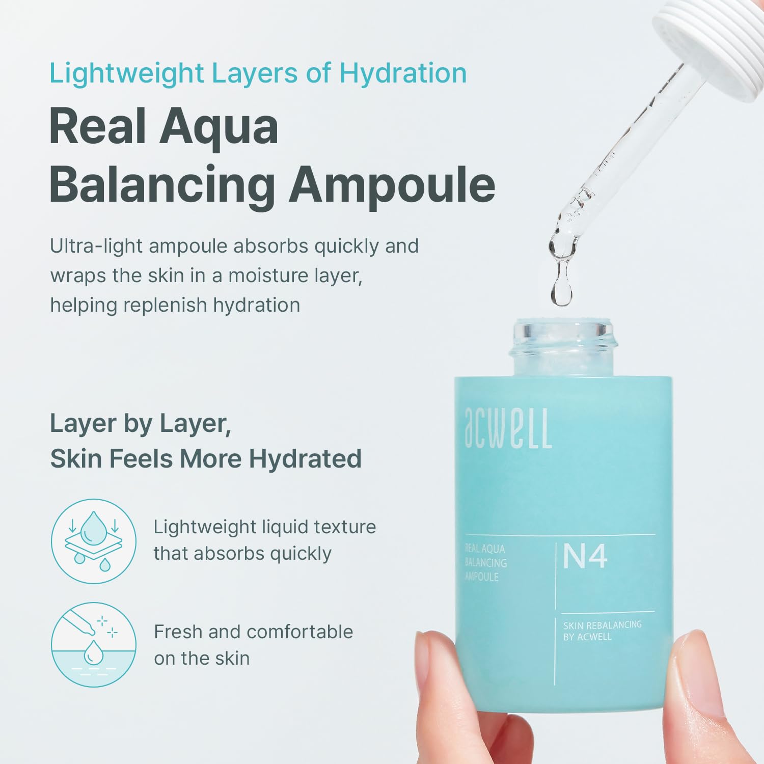 Real Aqua Balancing Ampoule Hyaluronic Acid Hydrating Serum 1.18 fl oz