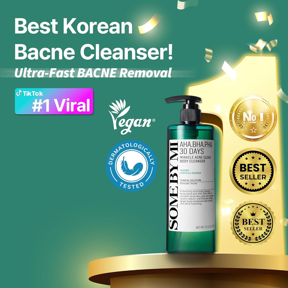 AHA BHA PHA 30 Days Miracle Acne Clear Body Cleanser 14.1oz