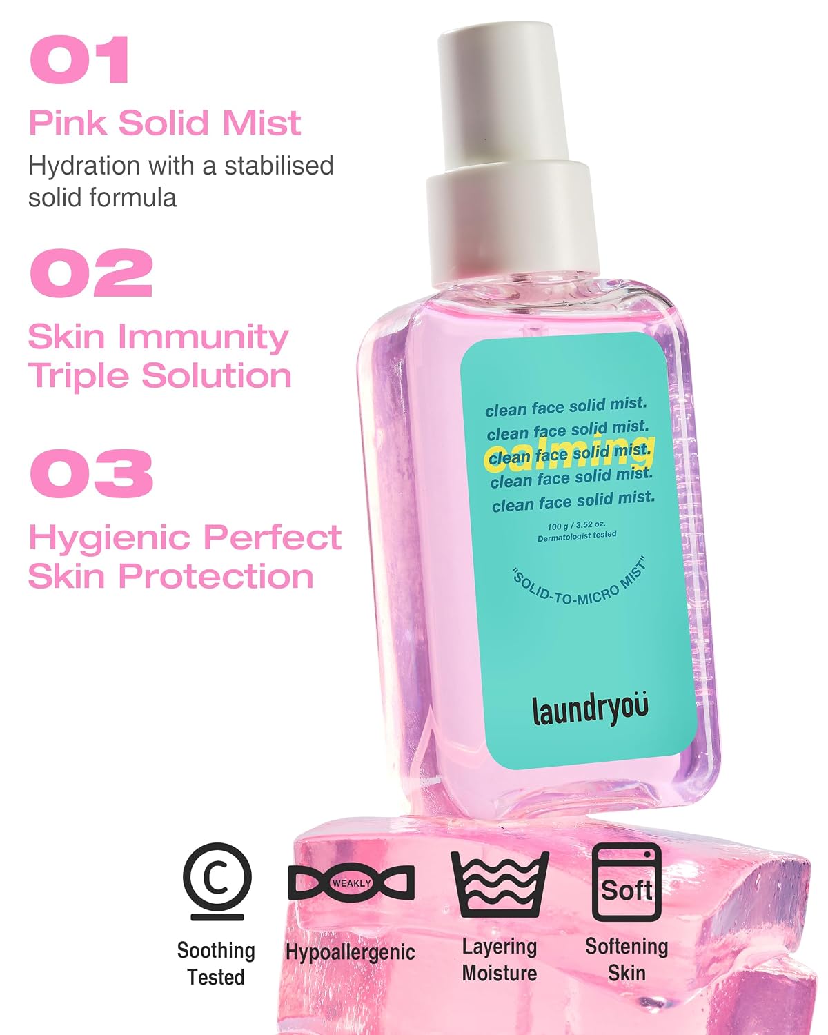 LAUNDRYOU Hydrating Jelly Mist Facial Spray with Probiotics 3.38 fl oz