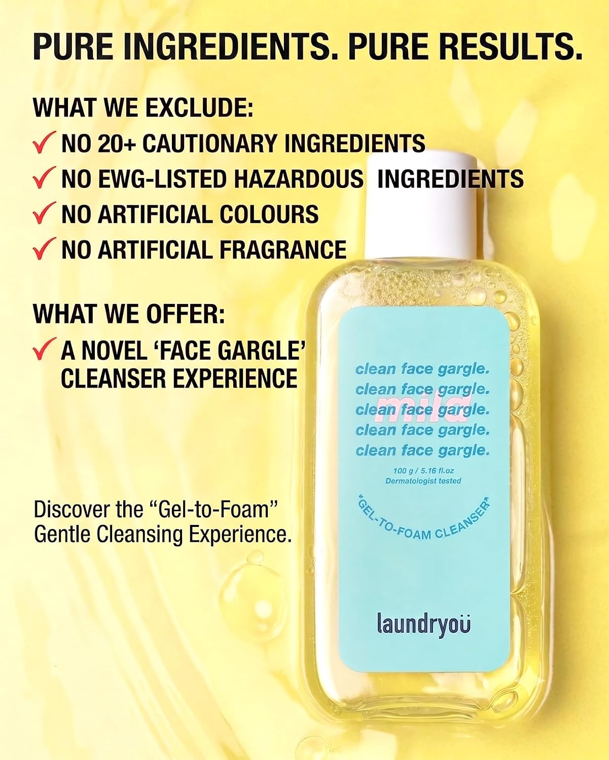 Gel-to-Foam Facial Cleanser 5.64 fl oz 100-LY-MILD-002