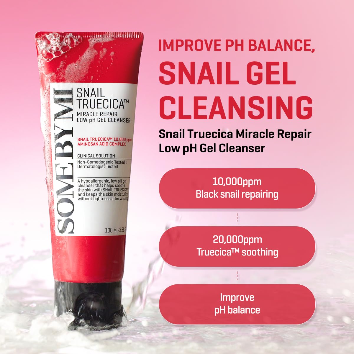 Snail Truecica Miracle Repair Low pH Gel Cleanser 3.38oz