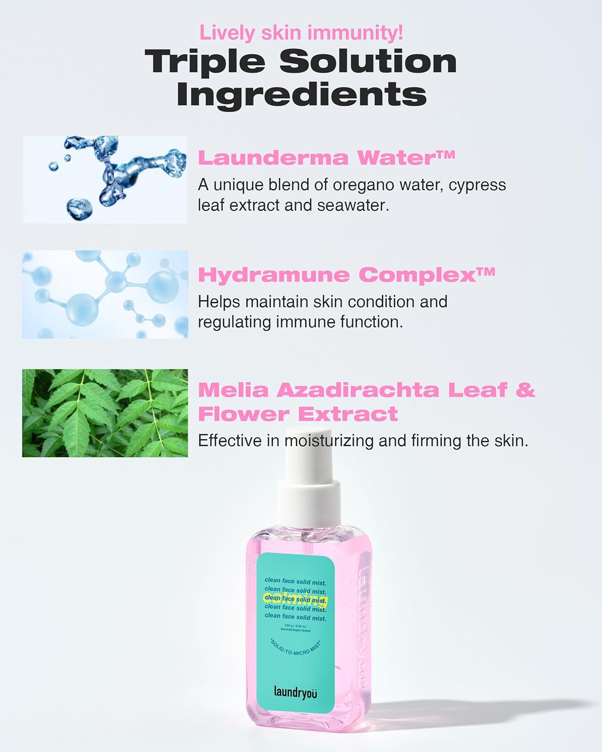 LAUNDRYOU Hydrating Jelly Mist Facial Spray with Probiotics 3.38 fl oz