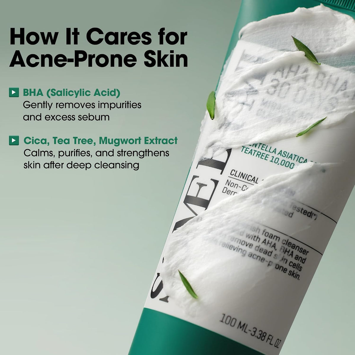 AHA BHA PHA 30 Days Miracle Acne Clear Foam 3.38oz