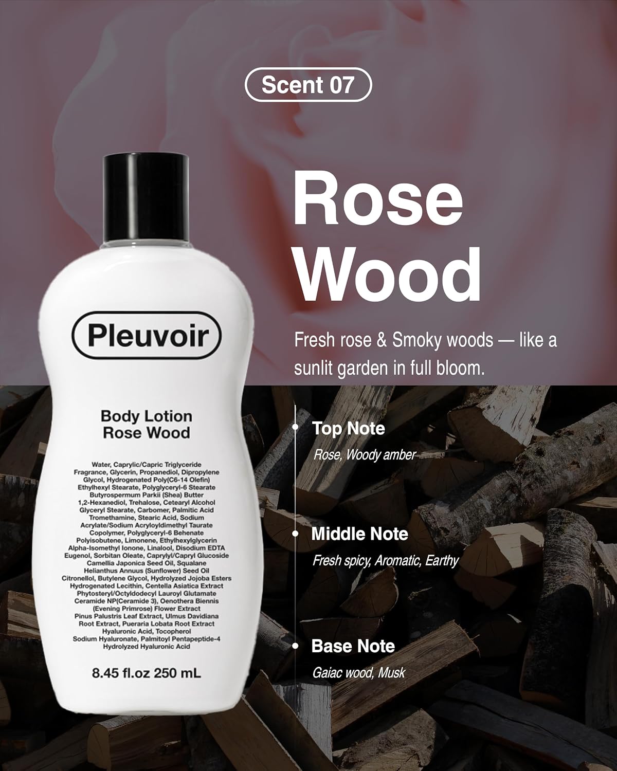 Pleuvoir Rose Wood Perfume Body Lotion 8.45 fl.oz