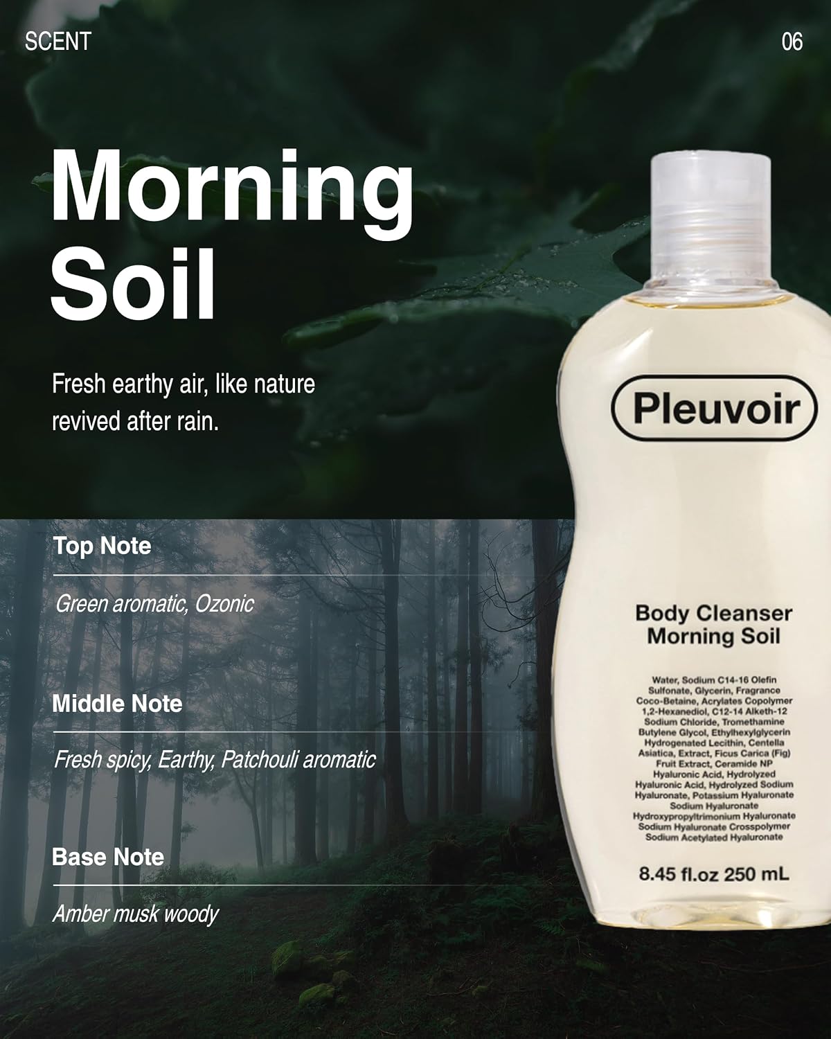 Pleuvoir Morning Soil Petrichor Perfume Body Wash 8.45 fl.oz
