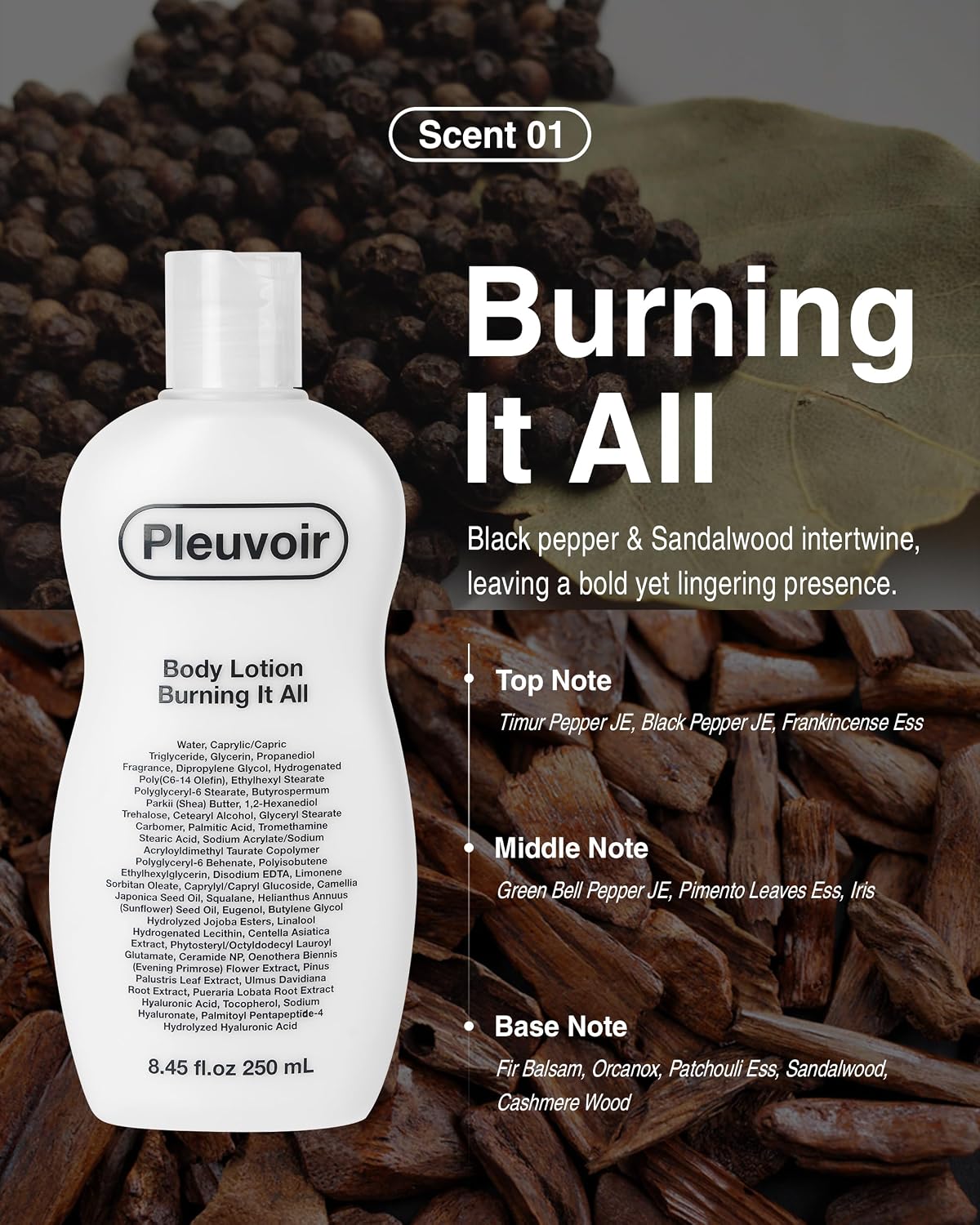 Pleuvoir Burning It All Perfume Body Lotion 8.45 fl.oz
