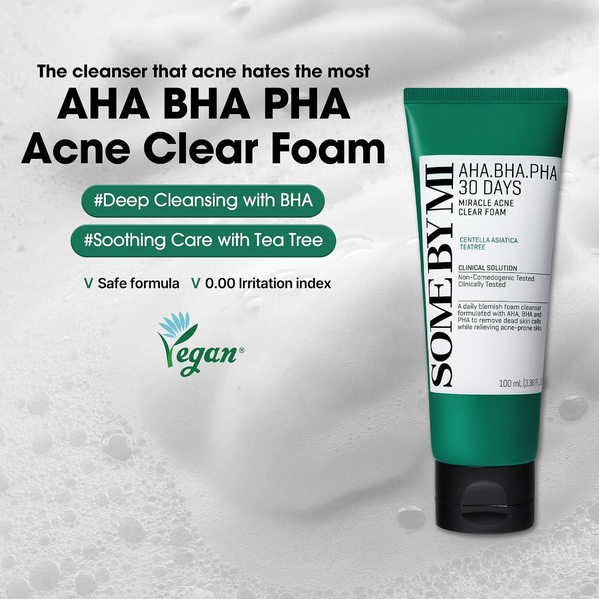 AHA BHA PHA 30 Days Miracle Acne Clear Foam 3.38oz