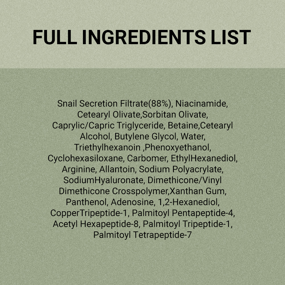 Snail Mucin 88% + Peptide Cream 3.38 oz
