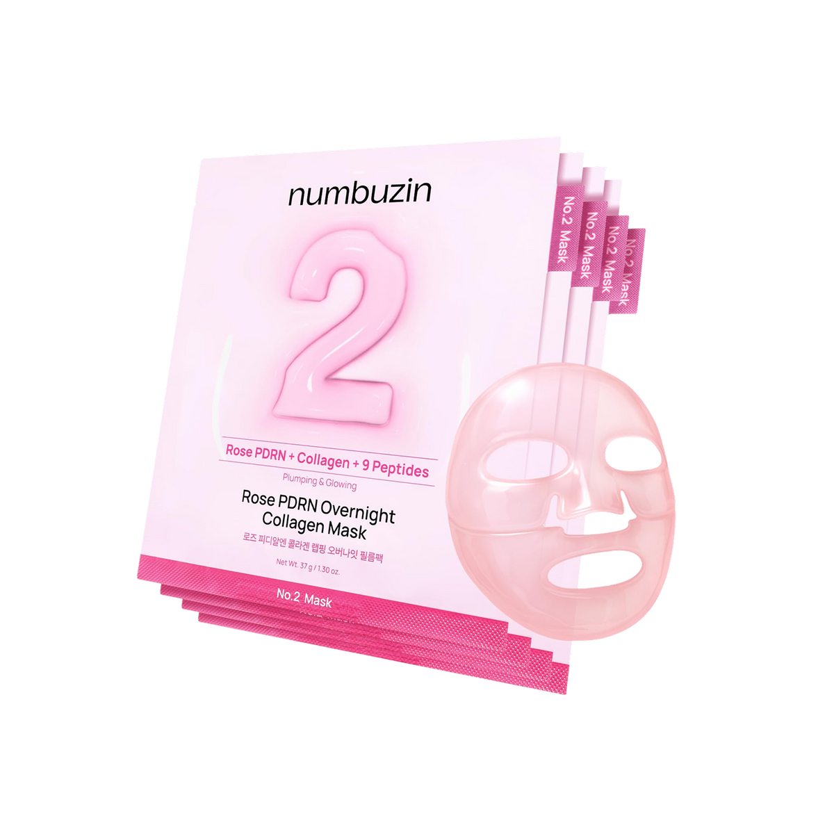 numbuzin No.2 Rose PDRN Overnight Collagen Mask (4 Sheets)