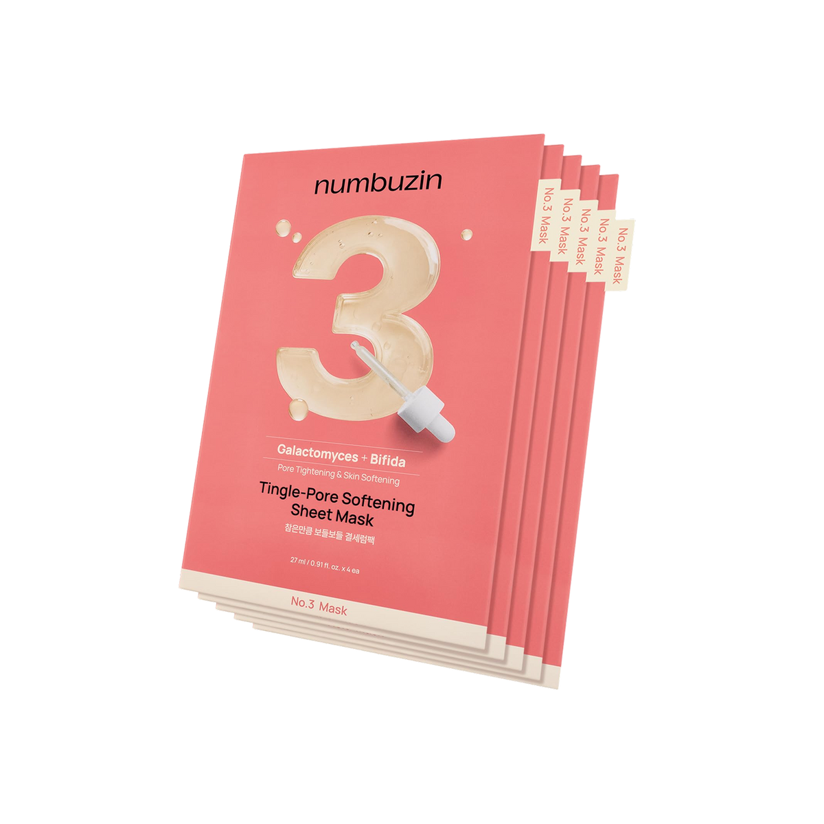 numbuzin No.3 Tingle-Pore Softening Sheet Mask (5 Sheets)
