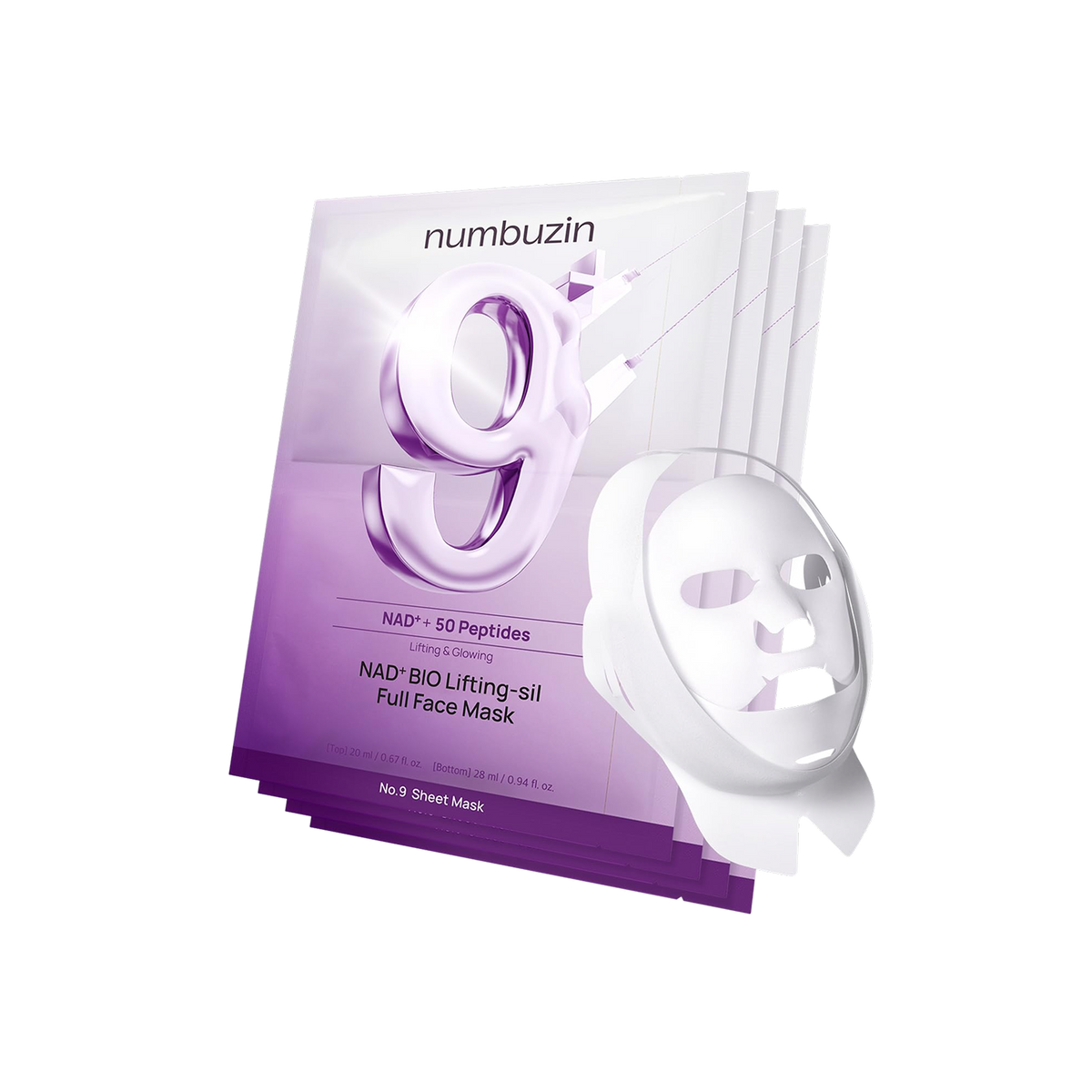 numbuzin No.9 NAD+ BIO Lifting Full Face Mask (4 Sheets)